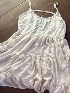Brandy Melville Light Cream Tiered Spaghetti Strap Sundress